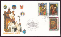 VATICAN ENVELOPPE COMMEMORATIVE 1988 CITTA DEL VATICANO RIENTRO ALLA S. SEDE - Lettres & Documents