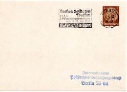 61603 - Deutsches Reich - 1938 - 3Pfg Hindenburg PGAKte GIESSEN - GROSSES SOLDATENTREFFEN 116ER ... -> Berlin - Private Postwaardestukken