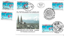 2380l: Österreich 1989, Segelflug & Paraski- WM Wr. Neustadt/ Damüls, Auf  Kombi- FDC Plus **/o Ausgabe - Wiener Neustadt