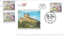 2380j: Österreich 1989, 900 Jahre Benediktinerstift Melk, Auf FDC Plus ** Ausgabe - Abadías Y Monasterios