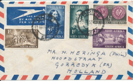 South Africa Air Mail Cover With Complete Set 300th Anniversary Foundation Of 1st Colony Sent To Germany - Luftpost