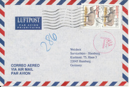 South Africa Underpaid Air Mail Cover With Postal Due T. Sent To Germany 1996 RHINOCEROS - Luchtpost