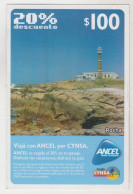 URUGUAY - Viajes Cynsa 20% Descuento, Lighthouse In Rocha, 100 $ , ANCEL Maxi GSM Refill Card, Used - Uruguay