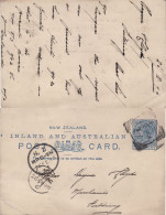 NEW ZEALAND 1896 POSTCARD SENT TO FIELDING - Cartas & Documentos