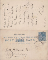 NEW ZEALAND 1896 POSTCARD SENT TO FIELDING - Brieven En Documenten