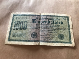 Banknote Geldschein Reichsbanknote Deutsches Reich 1000 Mark 1922 - 1000 Mark