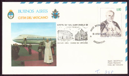 ARGENTINE ENVELOPPE COMMEMORATIVE 1987 BUENOS AIRES VISITA DE SS JUAN PABLO II - Cartas & Documentos
