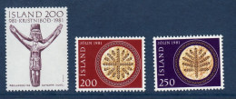 Islande, Island, **, Yv 526, 527 528, Mi 573, 574, 575, - Unused Stamps