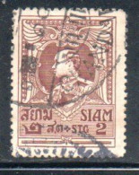 THAILANDE THAILAND TAILANDIA SIAM 1920 1926 1921 KING RE VAJIRAVUDH 2s USED USATO OBLITERE' - Thaïlande