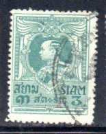 THAILANDE THAILAND TAILANDIA SIAM 1920 1926 1921 KING RE VAJIRAVUDH 3s USED USATO OBLITERE' - Thaïlande