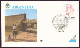 ARGENTINE ENVELOPPE COMMEMORATIVE 1987 BAHIA BLANCA VISITA DE SS JUAN PABLO II - Lettres & Documents