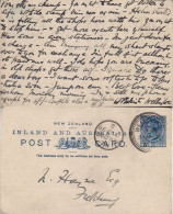 NEW ZEALAND 1899 POSTCARD SENT FROM WELLINGTON TO FIELDING - Brieven En Documenten