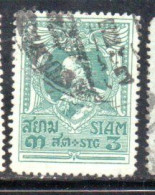 THAILANDE THAILAND TAILANDIA SIAM 1920 1926 1921 KING RE VAJIRAVUDH 3s USED USATO OBLITERE' - Thaïlande