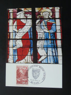 Carte Philatélique Vitraux De La Sainte Chapelle Stained Glass Windows Riom 63 Puy De Dome 1971 - Vetri & Vetrate