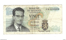 *Belguim 20 Francs 1964 De Haese  138a - 20 Francs