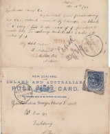 NEW ZEALAND 1899 POSTCARD SENT FROM NAPIER TO FIELDING - Lettres & Documents