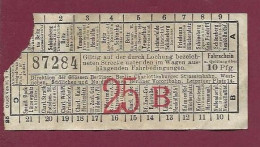 301223C - TICKET CHEMIN DE FER TRAM METRO - BELGIQUE ALLEMAGNE BERLIN N°87284 25B 10 Pfg - Europe