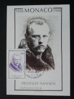 Carte Maximum Card Explorateur Polar Explorer Fridtjof Nansen Par Slania Monaco 1988 - Polar Explorers & Famous People