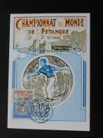 Carte Maximum Card Championnat Du Monde Pétanque Monaco 1990 - Bowls