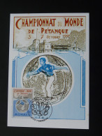 Carte Maximum Card Championnat Du Monde Pétanque Monaco 1990 - Pétanque