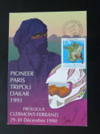 Carte Commemorative Card Rallye Paris Dakar Clermont Ferrand 63 Puy De Dome 1990 (ex 2) - Moto