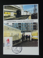 Carte Commemorative Card Train Coubertin Flamme Olympique Clermont Ferrand 63 Puy De Dome 1991 (ex 2) - Winter 1992: Albertville