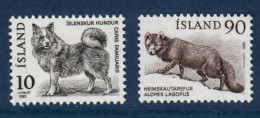 Islande, Island, **, Yv 503, 504, Mi 550, 551, Chien Islandais, Renard Polaire, - Unused Stamps