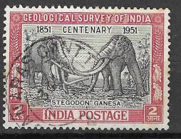 INDIA - 1951 - SERVIZIO GEOLOGICO - ELEFANTI - USATO (YVERT 31- MICHEL 218) - Usati