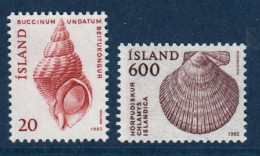 Islande, Island, **, Yv 529, 530, Mi 576, 577, Buccin Commun, Pétoncle D'Islande (Chlamys Islandica), - Unused Stamps