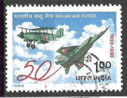 INDIA - 1982 - 50° FORZE AEREE  - USATO (YVERT 729- MICHEL 918) - Usados