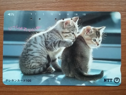 T-371 - JAPAN, Japon, Nipon, TELECARD, PHONECARD, Cat, Chat, NTT 111-012 - Gatos