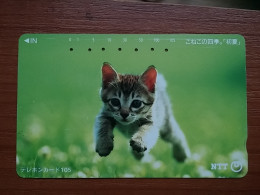 T-371 - JAPAN, Japon, Nipon, TELECARD, PHONECARD, Cat, Chat, NTT 111-021 - Katzen