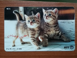 T-371 - JAPAN, Japon, Nipon, TELECARD, PHONECARD, Cat, Chat, NTT 111-028 - Gatos