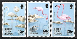 British Virgin Islands - MNH 1995 - Set 3/4 :  American Flamingo  -  Phoenicopterus Ruber - Flamingo