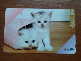 T-372 - JAPAN, Japon, Nipon, TELECARD, PHONECARD, Cat, Chat, NTT 290-330 - Katzen