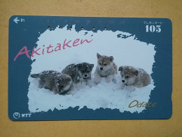 T-374 - JAPAN, Japon, Nipon, TELECARD, PHONECARD, Dog, Chien, NTT 411-053 - Perros