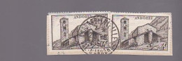 Andorre. No 122 Saint Jean De Caselles X 2 , Oblitéré Sur Fragment - Used Stamps