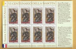 Bloc 8 Timbres Jeanne D'Arc N° 1737 De 2012 Du VATICAN - Neufs