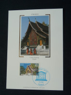 Carte Maximum Card (soie) Temple De Luang Prabang Laos Timbre De Service Unesco 2006 - Buddismo