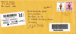 U. A. E. Abu Dhabi Registered Cover Sent To Germany Nady Syahey 19-7-2004 Topic Stamps BIRDS - Abu Dhabi