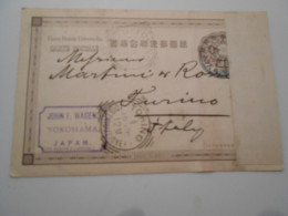 Japon , Carte De Yokohama 1899 Pour Turin - Brieven En Documenten