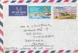 Kenya Air Mail Cover Sent To Denmark 15-2-1980 (the Cover Is Cut In The Right Side) - Kenia (1963-...)
