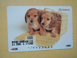 T-399 - JAPAN, Japon, Nipon, Carte Prepayee, Prepaid Card, Dog, Chien - Hunde