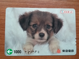 T-399 - JAPAN, Japon, Nipon, Carte Prepayee, Prepaid Card, Dog, Chien - Hunde