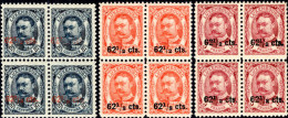 Luxembourg 1912 Provisionals In Blocks Of 4 Unmounted MInt. - 1906 Guillermo IV