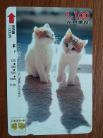 T-400 - JAPAN, Japon, Nipon, Carte Prepayee, Prepaid Card, CAT, CHAT - Katzen
