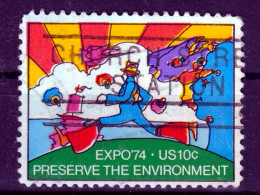 Action !! SALE !! 50 % OFF !! USA 1974 ⁕ World Fair, EXPO'74 Preserve Environment 10c. ⁕ 1v Used SC# 1527 - Gebruikt