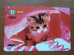 T-401 - JAPAN, Japon, Nipon, Carte Prepayee, Prepaid Card, CAT, CHAT,  - Katzen