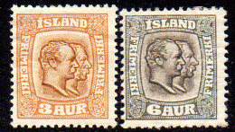 ICELAND. 1907-08. Two Kings. - Neufs