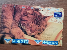 T-402 - JAPAN, Japon, Nipon, Carte Prepayee, Prepaid Card, CAT, CHAT,  - Katzen